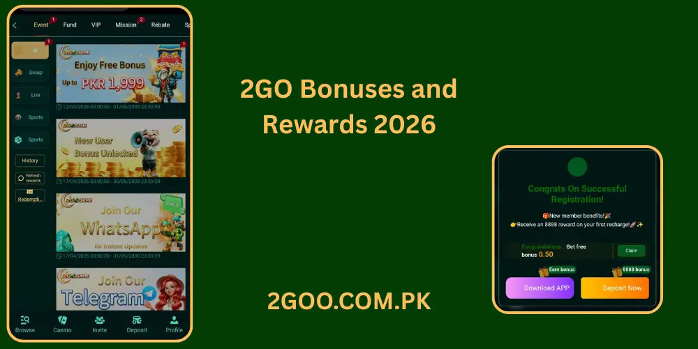 2Go Game Bonuses